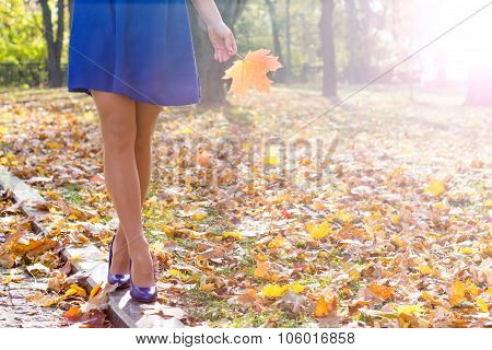 woman legs in the park