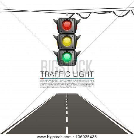 Traffic signal on a white background
