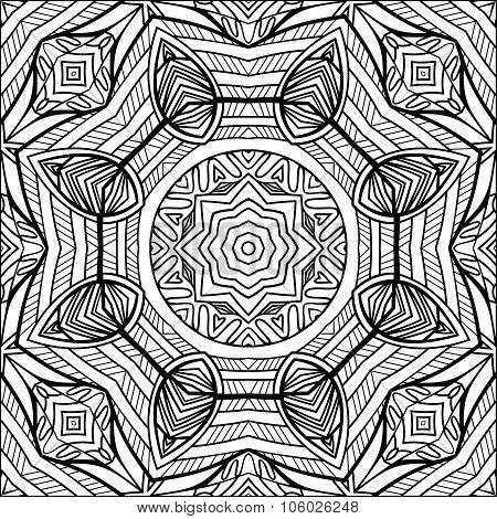 Zentangle Style Black And White Ornament