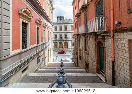 Downtown Street View In Potenza, Italy