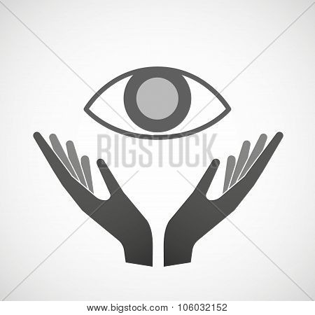 Two Hands Offering An Eye
