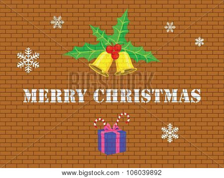 Merry Christmas On Brick Wall