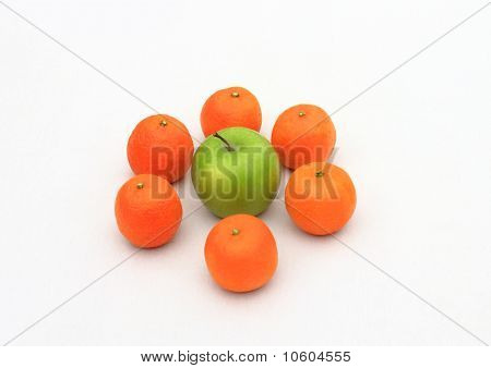 Klementinky s zelené jablko