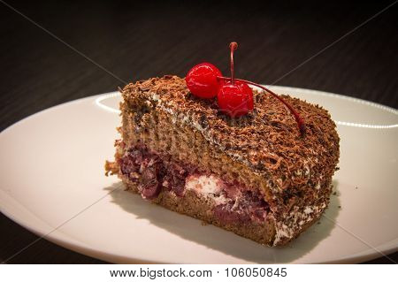 Cake with cherries