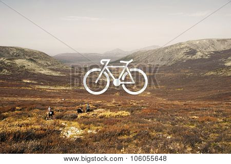 Bicycle Riding Bike Transportation Icon Concept