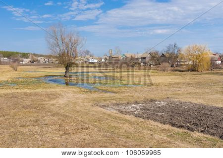 Early spring in rural area in central Ukraine