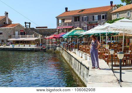 Quay In The Resort Town Of Petrovac, Montenegro