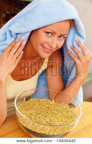 Nő, hideg inhalációs Kamilla
