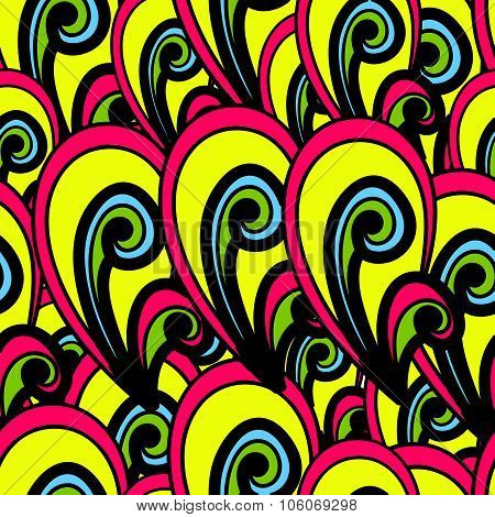 Seamless Vector Summer Pattern. Bright Hand Drown Background. Abstract Texture