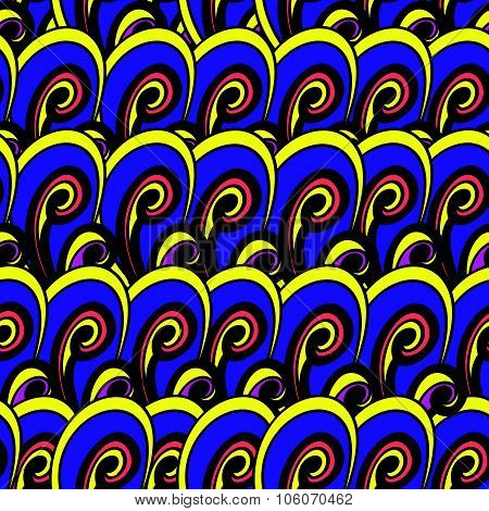 Seamless Multicolor Summer Pattern. Bright Vector Hand Drown Background. Abstract Texture