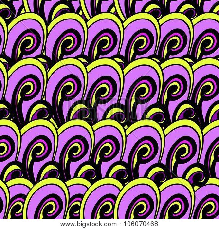 Seamless Multicolor Summer Pattern. Bright Vector Hand Drown Background. Abstract Texture