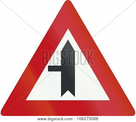 Dutch Road Sign B4 - Road Junction With Priority Over Minor Road From The Left