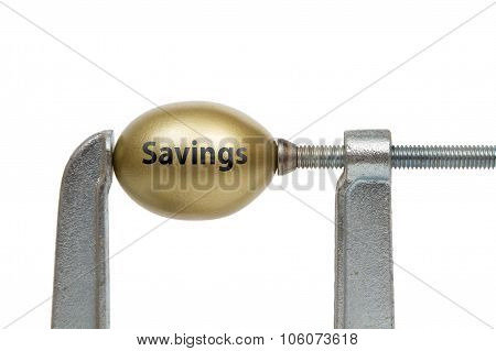 Golden Egg In Metal Clamp - Savings