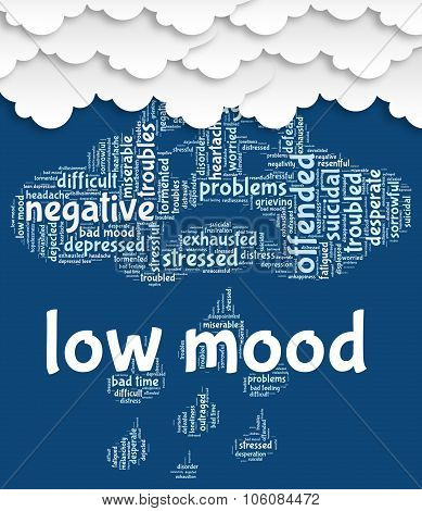 Low Mood Represents Grief Stricken And Depressed