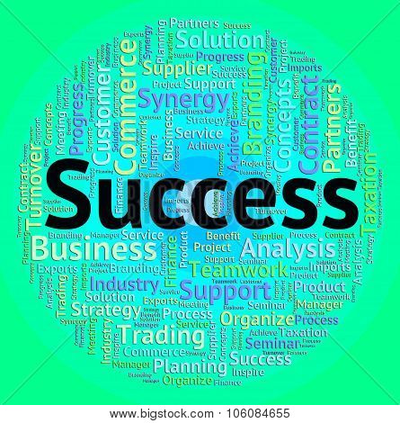 Success Word Represents Win Wordcloud And Winner