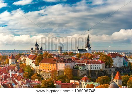 Aerial view old town, Tallinn, Estonia