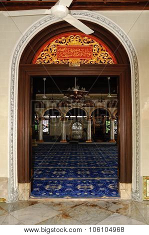 Main door of Kampung Kling Mosque at Malacca, Malaysia