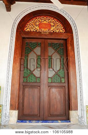 Door of Kampung Kling Mosque at Malacca, Malaysia