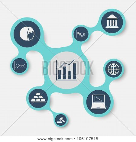 Stock Market Infographic Template With Connected Metaballs