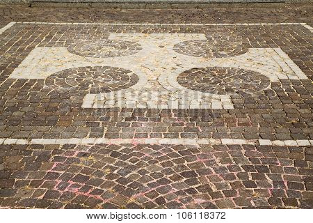 Vanzaghello Street  Lombardy Italy  Varese  Curch And Marble