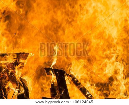 Yellow Orange And Red Fire Flames As Background With Elements That Are Burning
