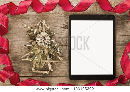 Tablet Pc with Christmas Decoration
