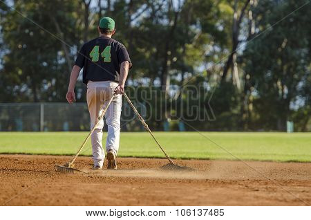 Preparing Baseball Field