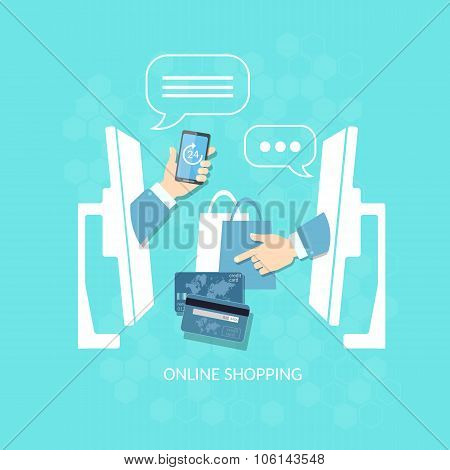 E-commerce Online Shopping Buying And Selling Internet Payment Concept Vector