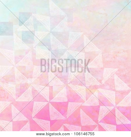 Colorful Mosaik Watercolors On Textured Paper - Abstract Backround