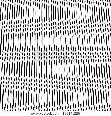 Optical Background With Monochrome Geometric Lines. Moire Pattern, Trance Effect.