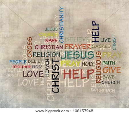 Christian Word Puzzle God Love Background Illustration