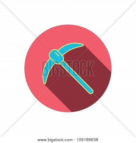 Mining tool icon. Pickaxe equipment sign.