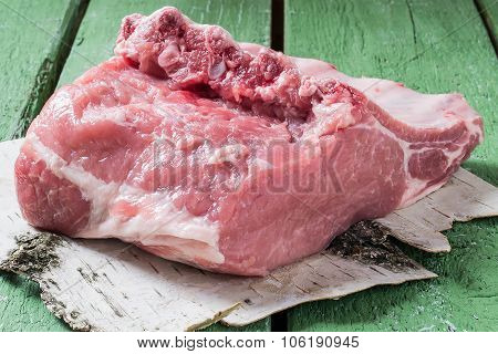 Piece Pork On Ribs For Roasting
