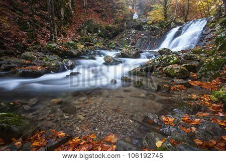 Waterfall In Autumn