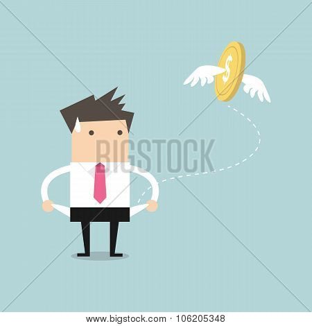 Businessman has no money