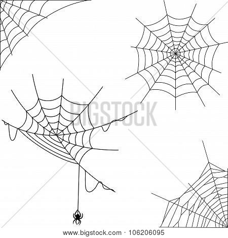 Cartoon spider web collection set