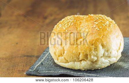 The Fresh Bread  On The Wood Background, Warm Toning, Selective Focus