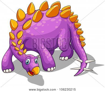 Purple dinosaur with spikes tail illustration