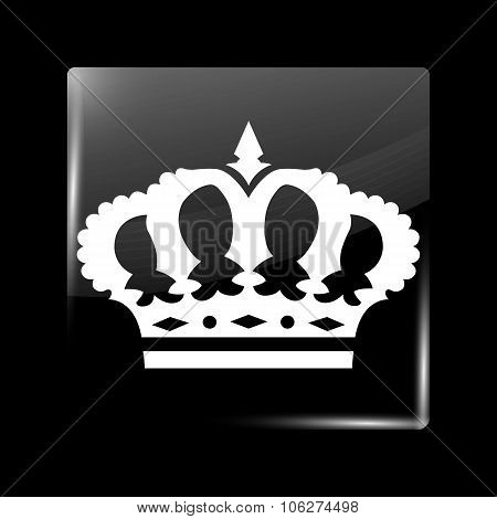 Jordan Variant Flag. Glassy Icon Square Shape