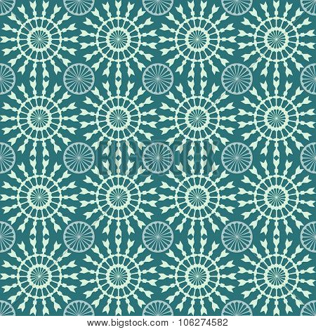 Abstract geometric seamless pattern. Green style pattern with circle and line. Endless texture for w