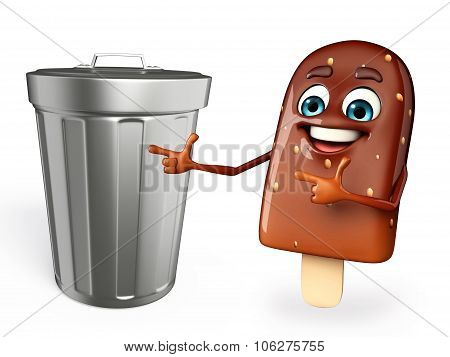 Candy Character With Dustbin