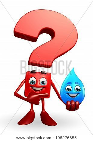 Question Mark Character With Water Drope