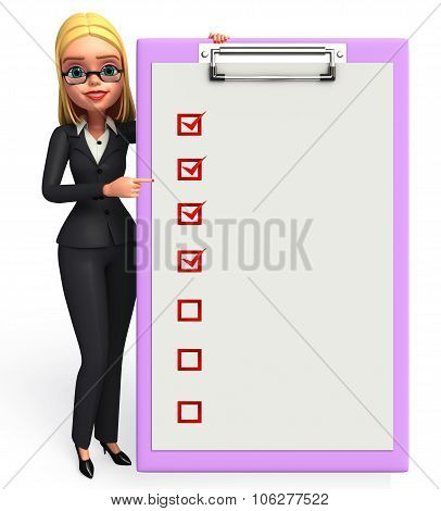 Young Business Woman With Notepad