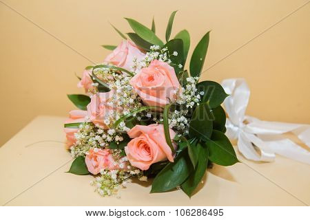 A bouquet of pink roses