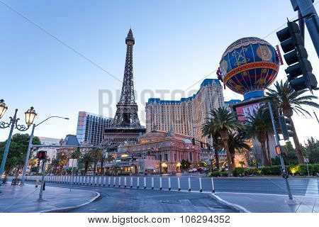 Eiffel Tower and Planet Hollywood ball morning