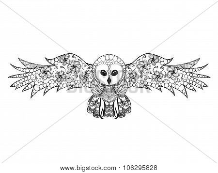 Zentangle stylized owl.