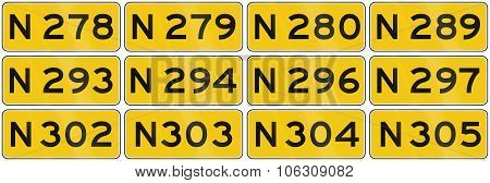 Collection Of Dutch Road Shields Of Provincial Roads