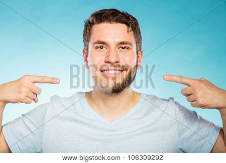 Handsome Man With Half Shaved Face