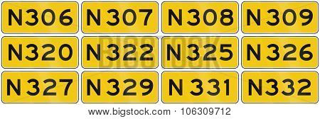 Collection Of Dutch Road Shields Of Provincial Roads