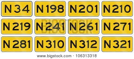 Collection Of Dutch Road Shields Of Provincial Roads